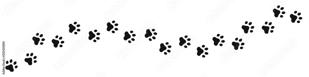 Cat footprint track. Black silhouette paw. Vector illustration. Cat footprint track. Black silhouette paw. Vector illustration.