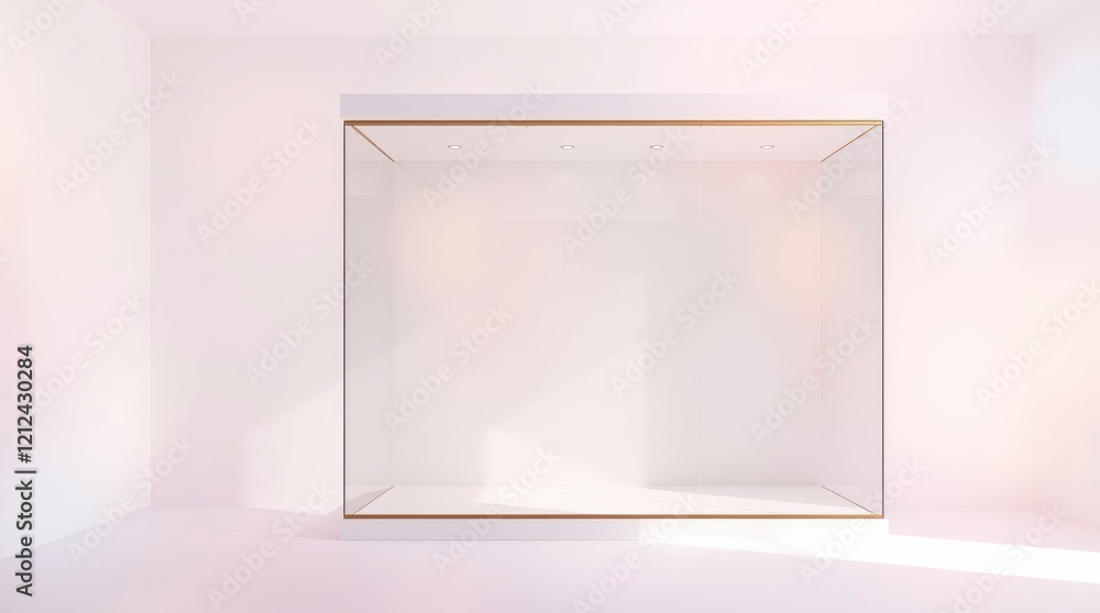 Serene White Platform: Minimalist Studio Backdrop with Soft Lighting Serene White Platform: Minimalist Studio Backdrop with Soft Lighting