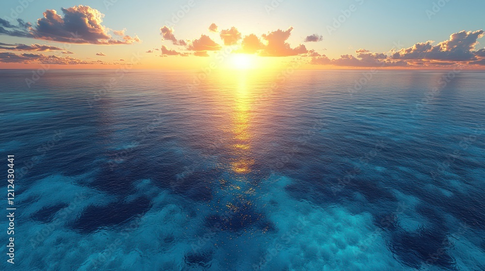 Serene Sunset Over the Ocean: A Breathtaking View Serene Sunset Over the Ocean: A Breathtaking View