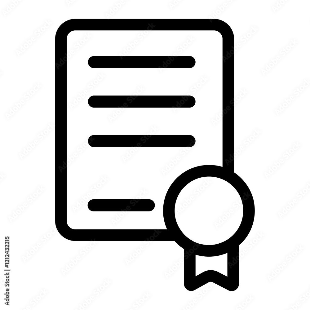 certivicate icon black with outline style certivicate icon black with outline style