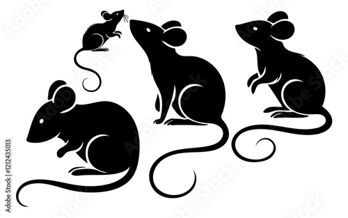 Rat logo icon design illustration,Mouse or Rat Icon set Vector Design on White Background.Rat.Mouse animal logos collection. Mouse animal logo set. Geometrical abstract logos. Icon design
 photo