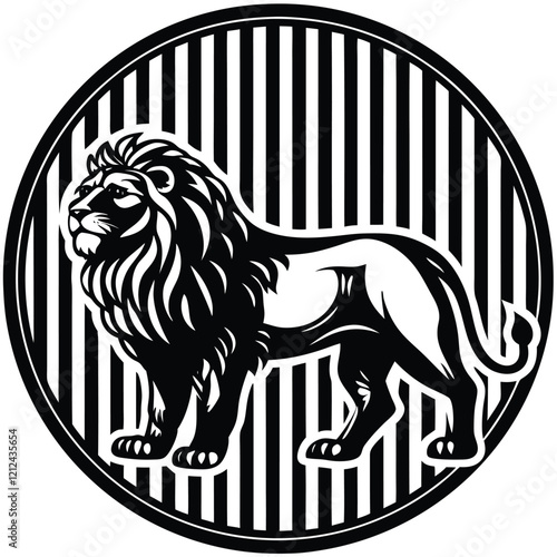 Icon of a lion silhouette, side view. emblem of strength, fortitude, and bravery