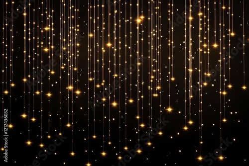 Opulent Glittery Strings Stretched Over a Black Surface