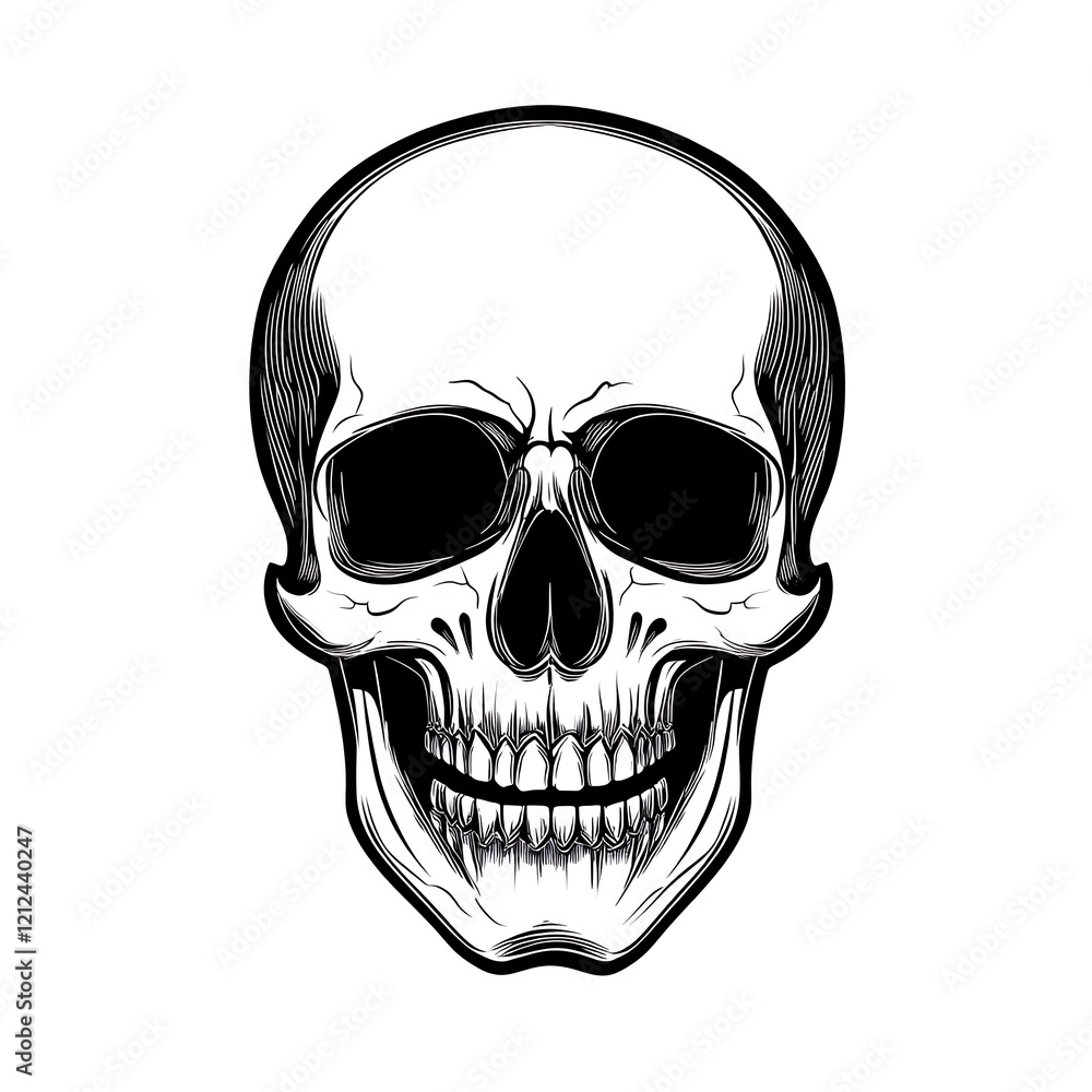 Fototapeta premium Detailed graphic of a human skull