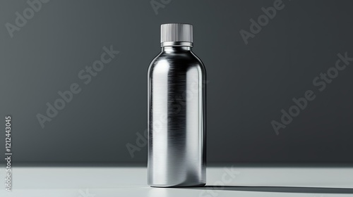 Sleek Metal Bottle Design, Captures Light photo