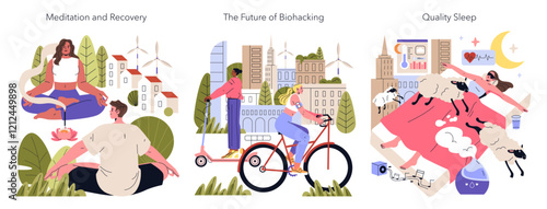 Biohacking. Flat Vector Illustration