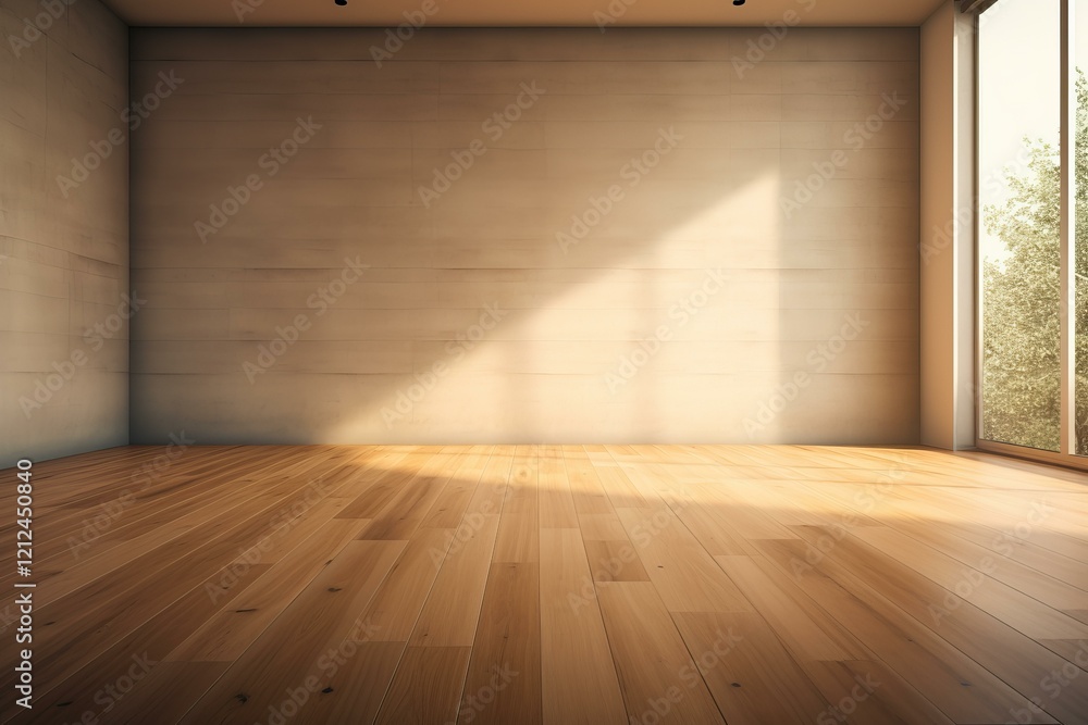 custom made wallpaper toronto digitalSunlight illuminating empty room with wooden floor and wall