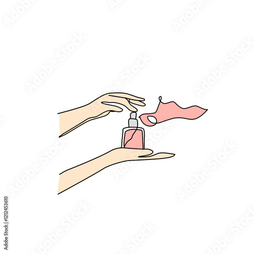 Hand Spraying pefume vector