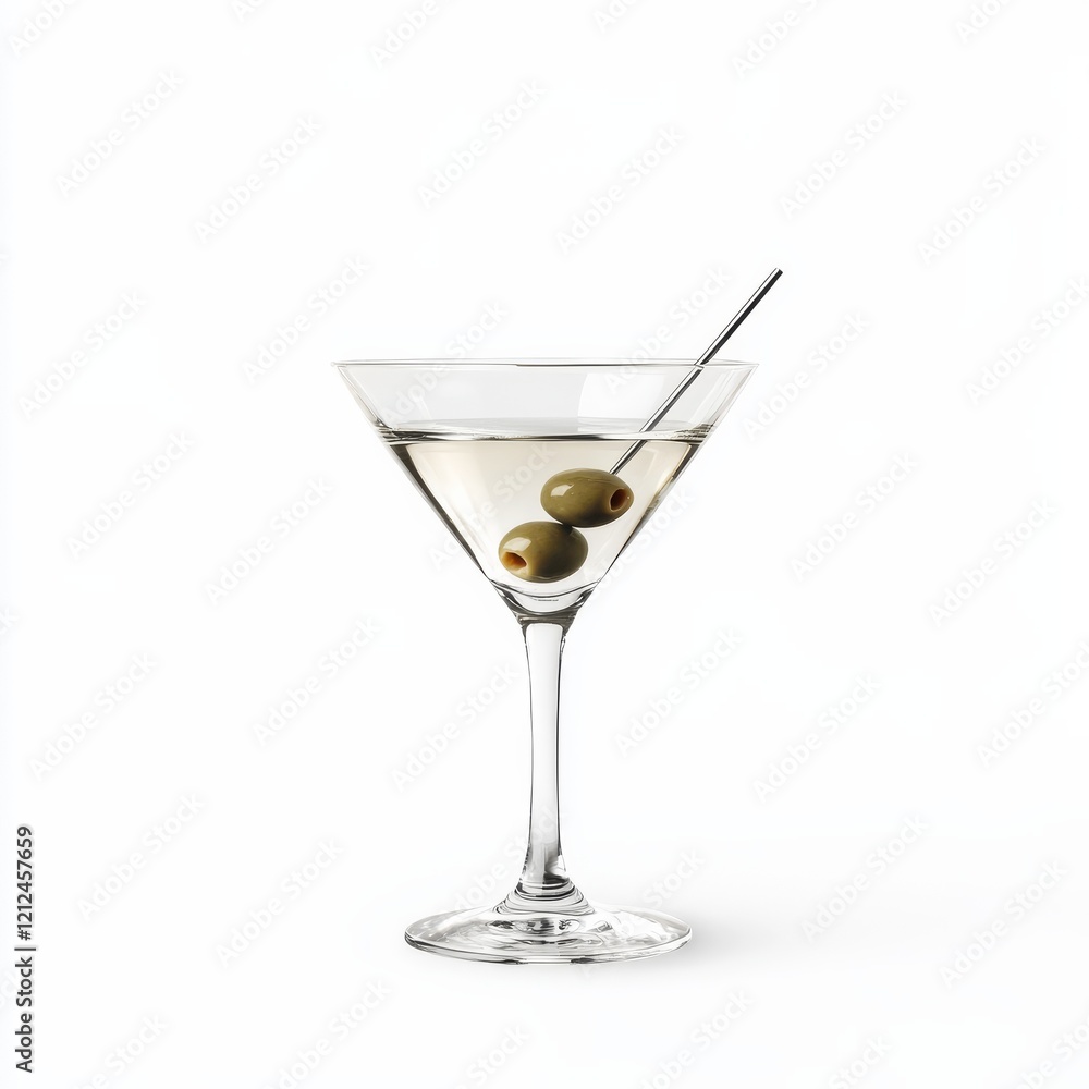 An elegant and timeless Martini cocktail with gin or vodka, dry vermouth, and olive garnish An elegant and timeless Martini cocktail with gin or vodka, dry vermouth, and olive garnish