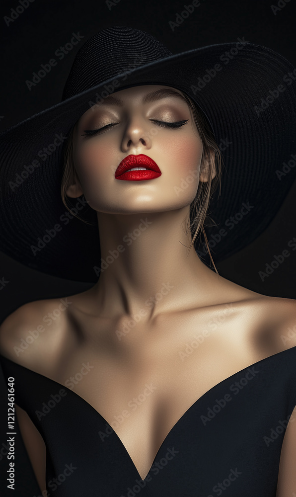 Beautiful Women Wearing Black Hat Cap Beautiful Women Wearing Black Hat Cap