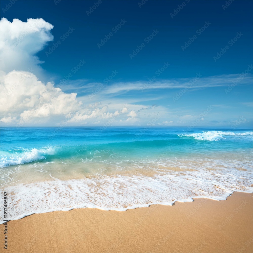 beautiful sandy beach and soft blue ocean wave beautiful sandy beach and soft blue ocean wave