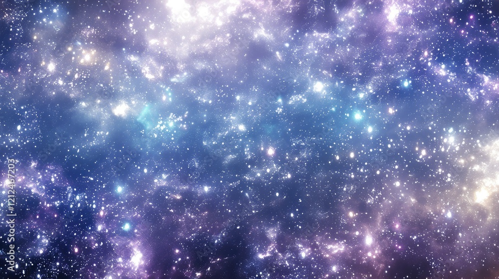 Obraz premium A vibrant depiction of a cosmic scene filled with stars and nebulas in a galaxy.