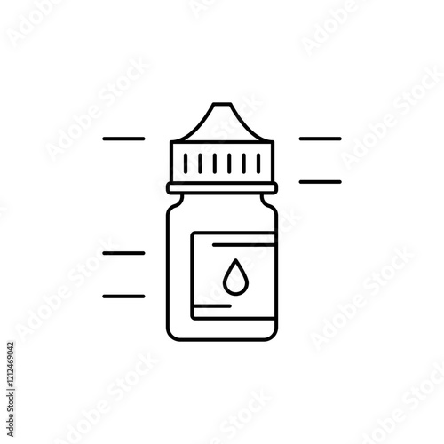 E-Liquid Bottle with Label Outline Icon