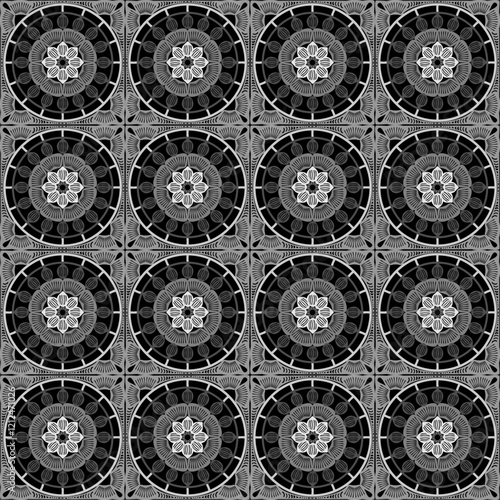 Pattern with crochet granny square wallpaper handmade decorative art design print	
