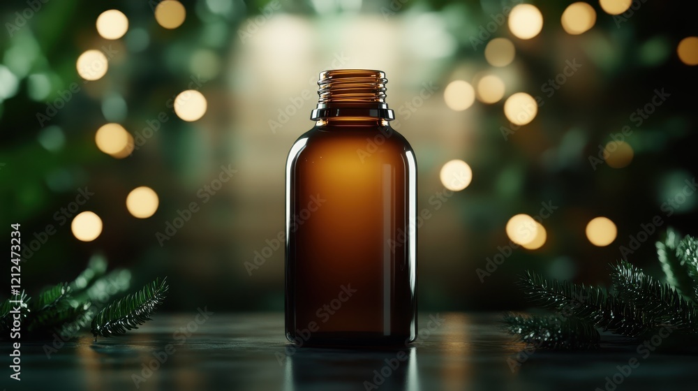 An amber glass bottle sits elegantly on a dark background, projecting sophistication and versatility, ideal for promoting luxury beauty or wellness products. An amber glass bottle sits elegantly on a dark background, projecting sophistication and versatility, ideal for promoting luxury beauty or wellness products.
