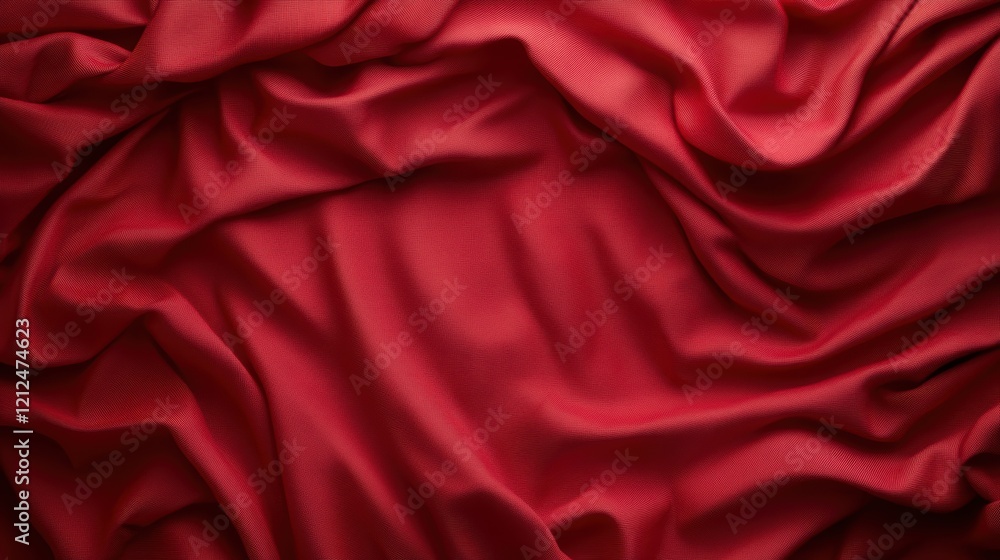 This image showcases a rich red fabric draped elegantly, revealing its soft textures and smooth appearance that adds warmth and depth to any design. This image showcases a rich red fabric draped elegantly, revealing its soft textures and smooth appearance that adds warmth and depth to any design.