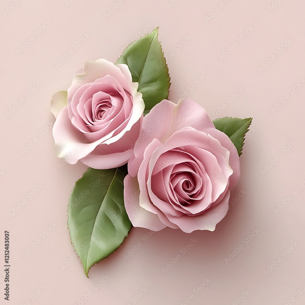 Fototapeta premium Elegant pink roses blooming with natural beauty.