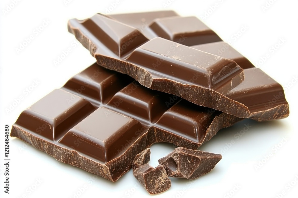 Milk chocolate bars isolated on white background Milk chocolate bars isolated on white background