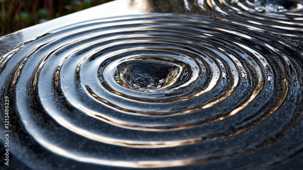 Swirling steel patterns mimicking water ripples creative studio photography industrial setting close-up artistic design Swirling steel patterns mimicking water ripples creative studio photography industrial setting close-up artistic design