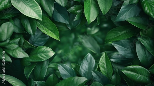 Wallpaper Mural A vibrant and rich array of dark green leaves create a natural frame, emphasizing the beauty and lushness of an untouched environment filled with tranquility. Torontodigital.ca
