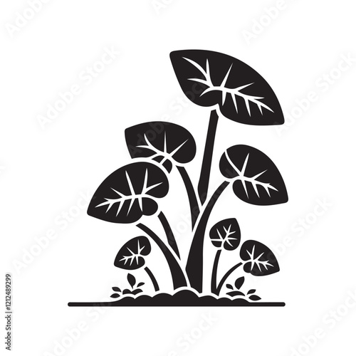 Colocasia Esculenta Icon Silhouette Vector Art & Illustration