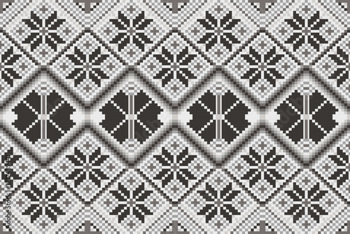 Pixel art ethnic, Pattern fabric pixel, design for background, clothing, decorative, drapery, cloth embroidery, geometric pixel art, handcraft, wallpaper, carpet, bag, card, cushions, Print, ethnic