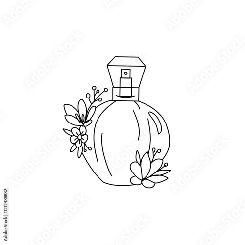 perfume bottle vector line icon