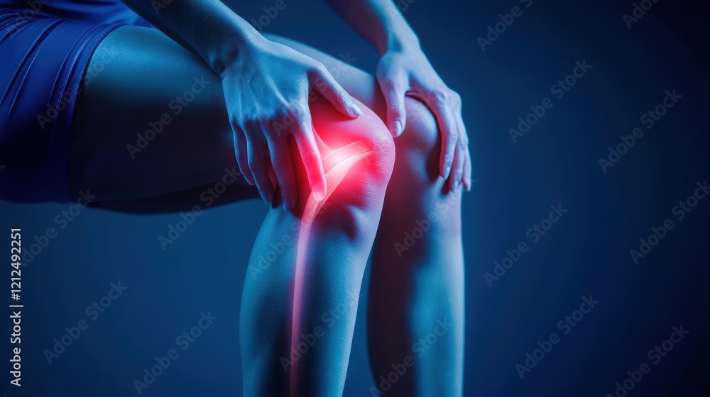 Φωτογραφία athlete or spot people  having knee injury due to ligament inflammation, knee pa