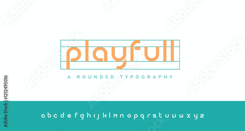 Modern rounded font lowercase alphabet. Rounded angles letter set simple playful fashion school children style type. Love base font.  minimalist clean digital typography