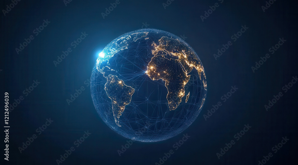 digital globe with glowing connections representing global networks digital globe with glowing connections representing global networks