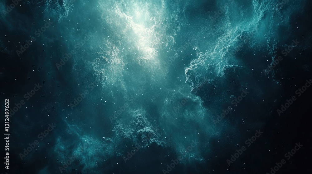 Fototapeta premium Dark Teal Textured Background with Mysterious Atmosphere Perfect for Cosmic or Abstract Themes in Visual Arts and Design Projects