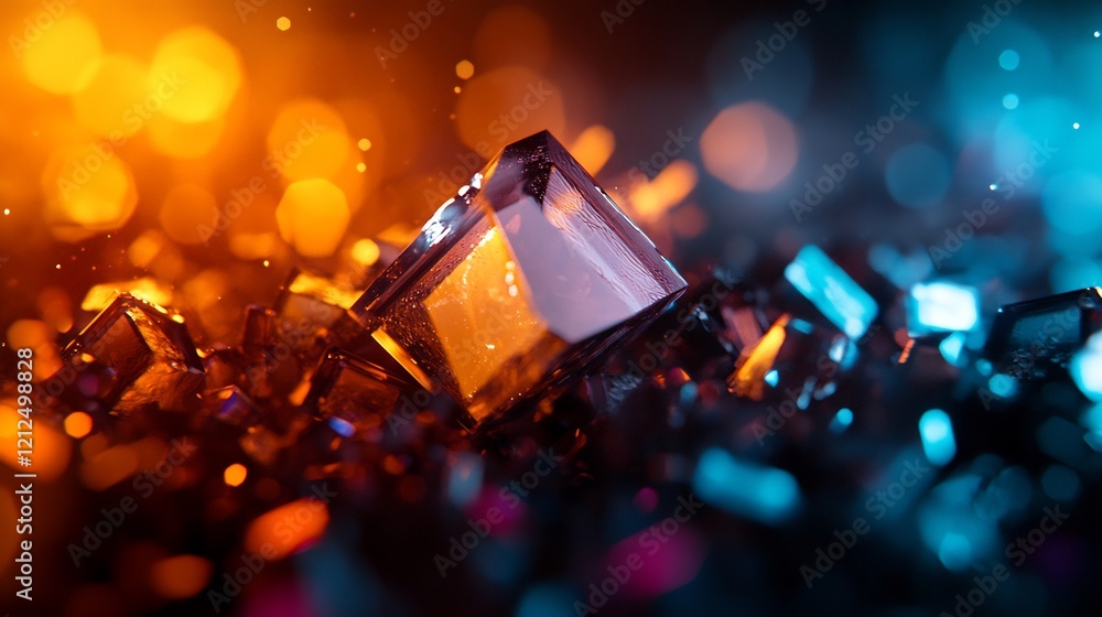 Crystalline Symphony: A mesmerizing abstract of vibrant crystals bathed in warm and cool light, creating a captivating visual spectacle. Crystalline Symphony: A mesmerizing abstract of vibrant crystals bathed in warm and cool light, creating a captivating visual spectacle.