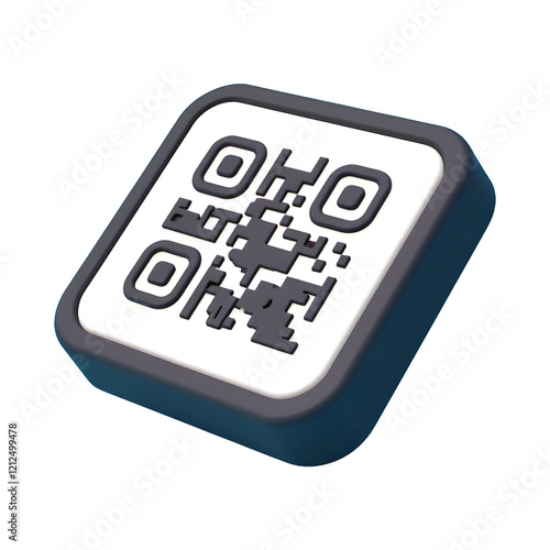 3D render of a modern QR code icon