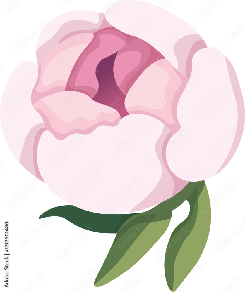 Pink peony. Vector clipart, illustration with isolated background. Pink peony. Vector clipart, illustration with isolated background.