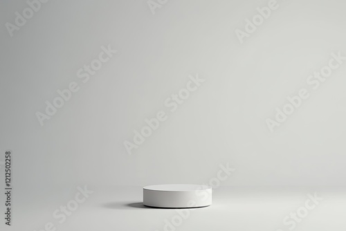 Minimalist scene featuring round object on smooth surface with s
