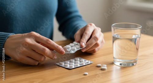 person taking pills