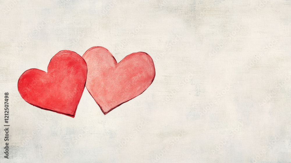 Two interlocking hearts on textured background symbolize love and connection Two interlocking hearts on textured background symbolize love and connection