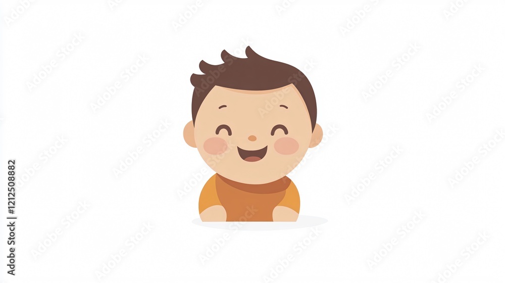 Adorable Baby Vector Icon in Wide Angle Centered Composition Adorable Baby Vector Icon in Wide Angle Centered Composition
