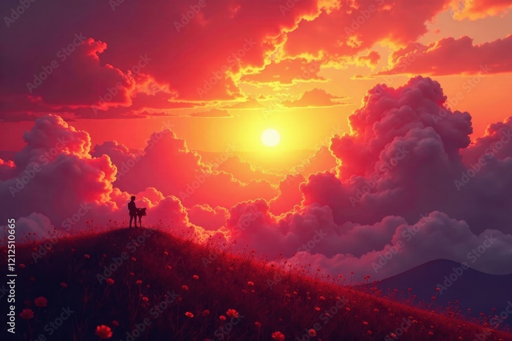 Swirling crimson and gold hues paint an ethereal, abstract sunset sky , pink, abstract, gold Swirling crimson and gold hues paint an ethereal, abstract sunset sky , pink, abstract, gold