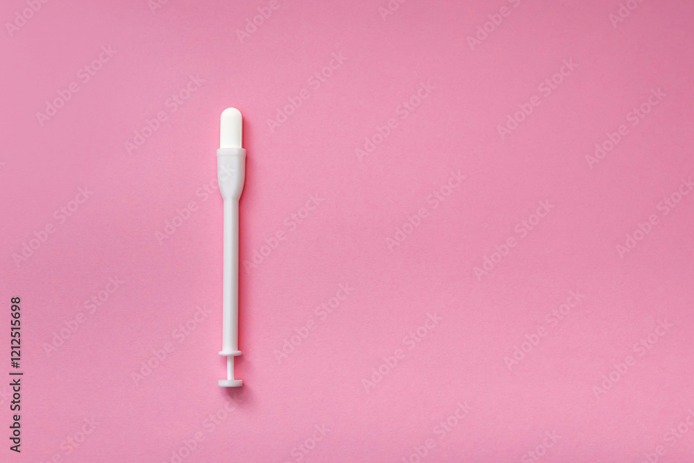 Vaginal suppositories on a pink background. Caring for women's health. Close-up. Flat lay. Place for text Vaginal suppositories on a pink background. Caring for women's health. Close-up. Flat lay. Place for text