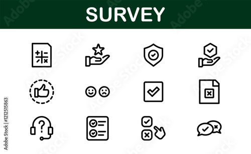 Premium Survey Icons. Clean, Editable Vectors for Data Collection, Market Research, Customer Feedback, and Polling Applications.