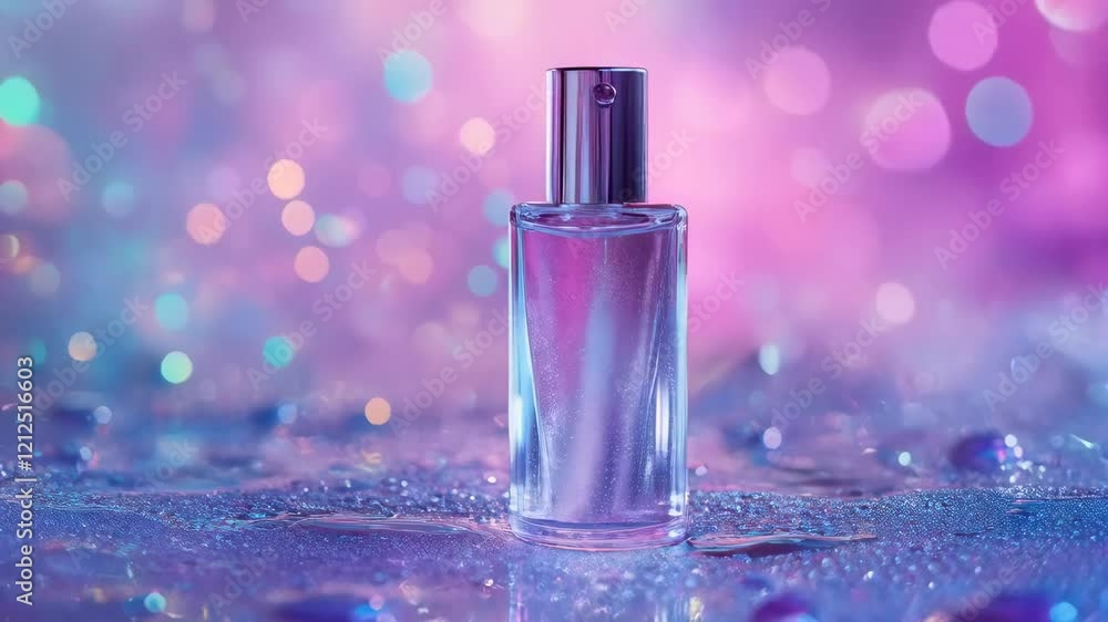 Elegant perfume bottles against bokeh background showcase beauty and class Elegant perfume bottles against bokeh background showcase beauty and class