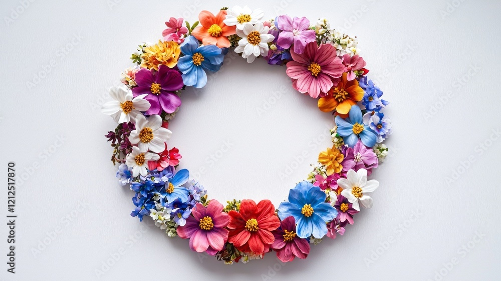 A beautiful frame intricately adorned with a vibrant array of colorful flowers, creating a cheerful celebration of nature's beauty in full bloom, evoking joy and serenity A beautiful frame intricately adorned with a vibrant array of colorful flowers, creating a cheerful celebration of nature's beauty in full bloom, evoking joy and serenity