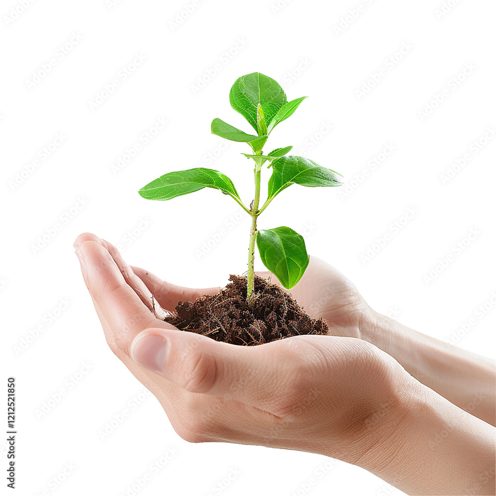Young Plant Held in Caring Hands New Life Growth Nature Young Plant Held in Caring Hands New Life Growth Nature