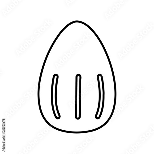 almond icon Simple outline illustration