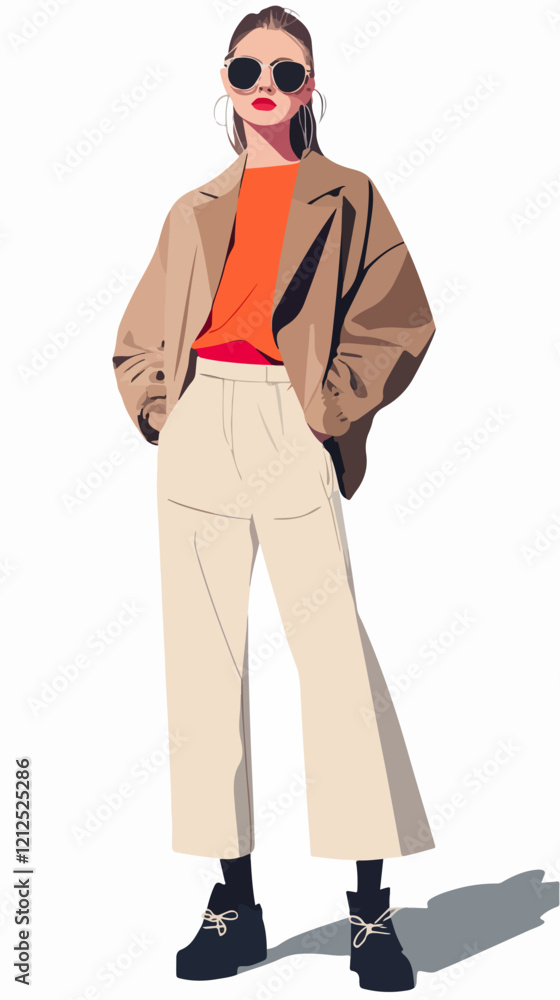 Illustration of fashionable beautiful woman. Beautiful girl. Fashion. Illustration of fashionable beautiful woman. Beautiful girl. Fashion.