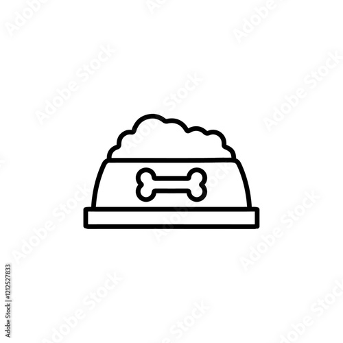 dog food icon Simple outline illustration