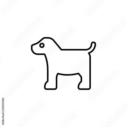 dog icon Simple outline illustration