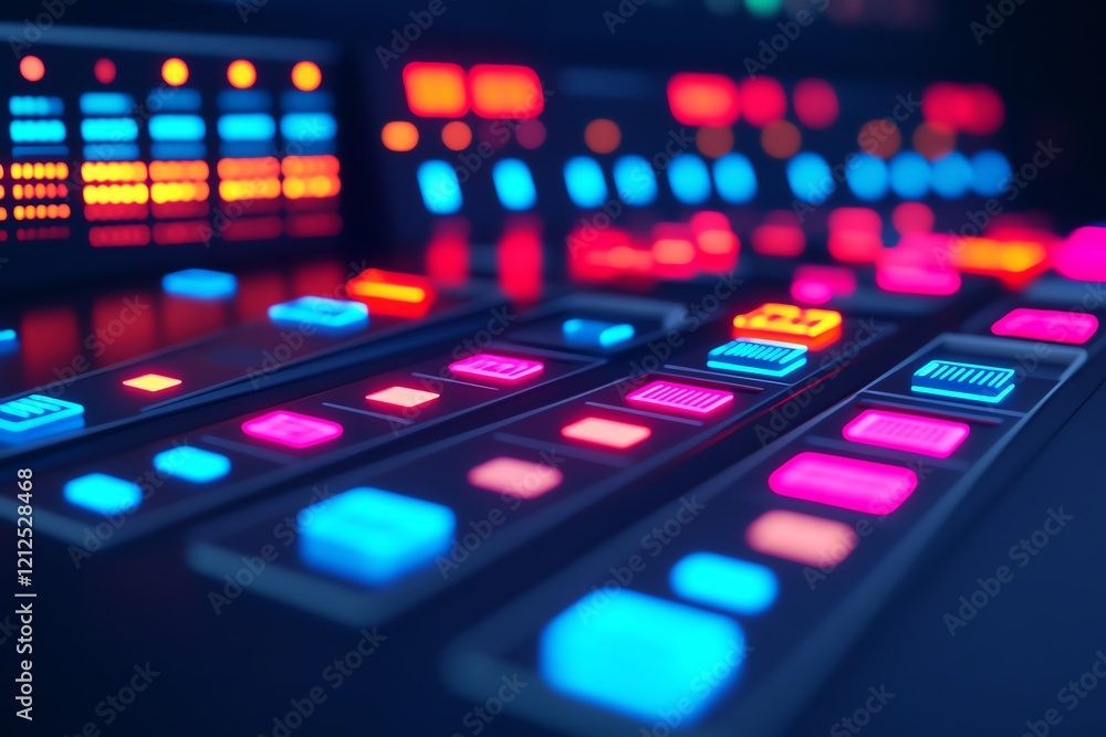 Neon music mixer control panel Neon music mixer control panel