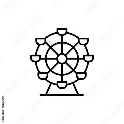 ferris wheel icon Simple outline illustration